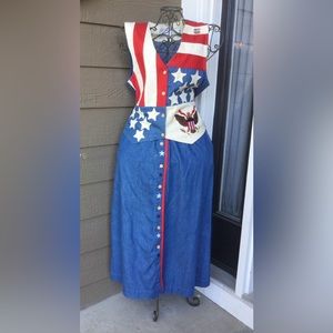 EAGLE'S EYE Medium Collectibles Vest & Skirt Cotton American Flag
